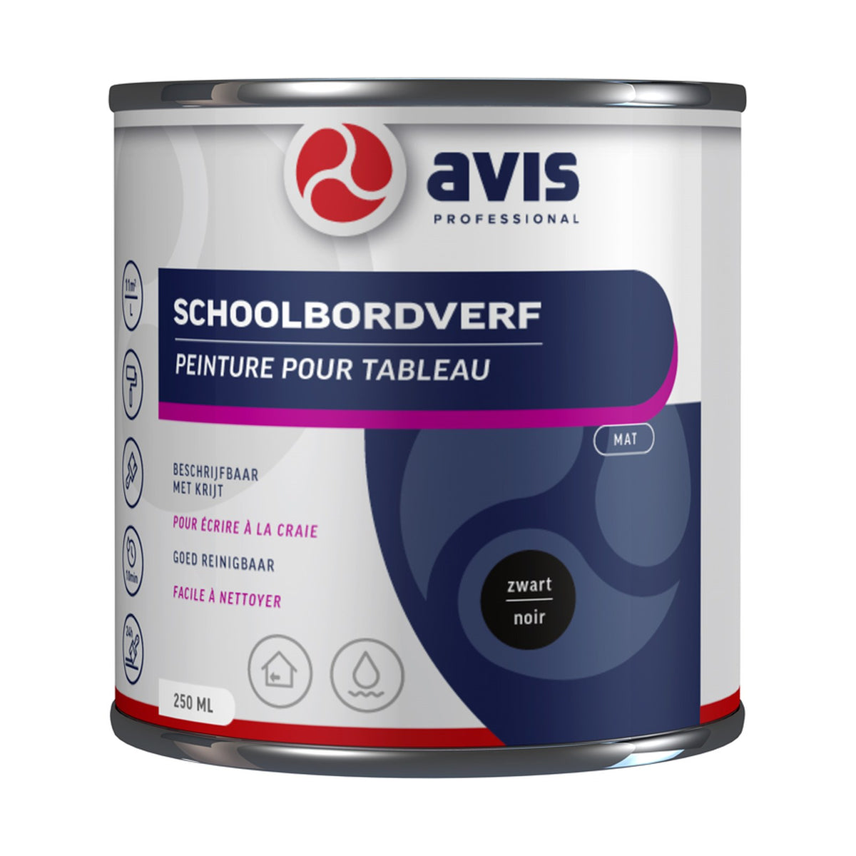 Avis Schoolbordverf Aqua Zwart 250 ml – EAN 8712576108739