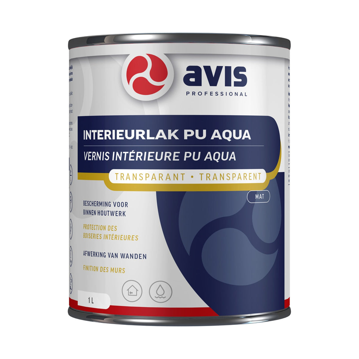 Avis Interieurlak PU Aqua Mat 1 liter – EAN 8712576109293