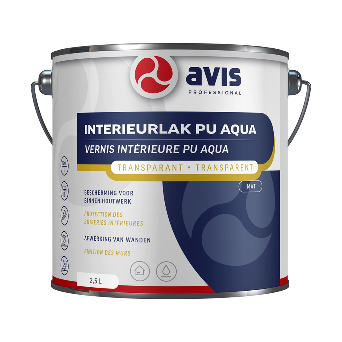 Avis Interieurlak PU Aqua Mat 2,5 liter – EAN 8712576109323