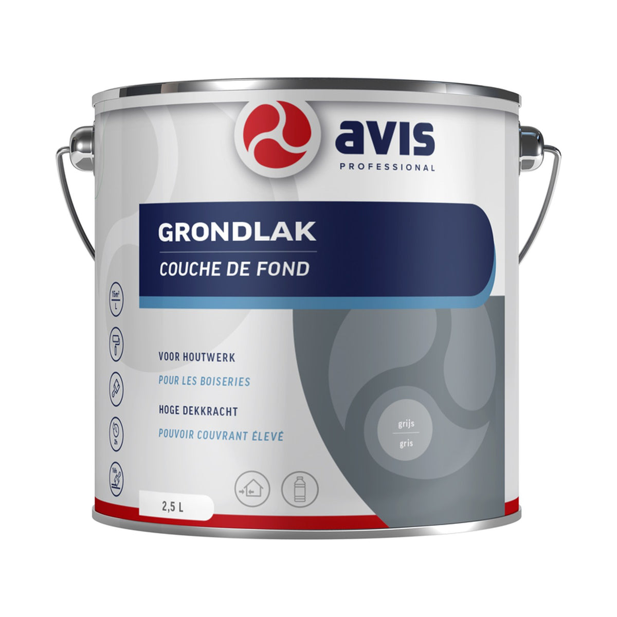 Avis Grondlak Grijs (RAL 7040) 2,5 liter – EAN 8712576300874
