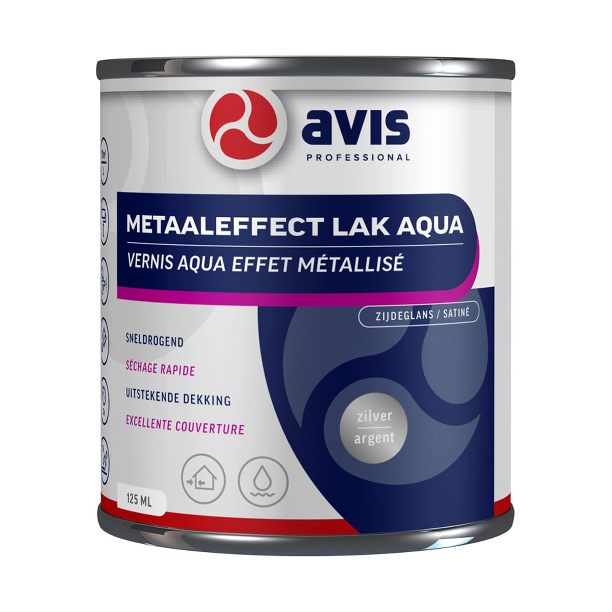 Avis Metaaleffect Lak Aqua Zilver 125 ml – EAN 8712576302410