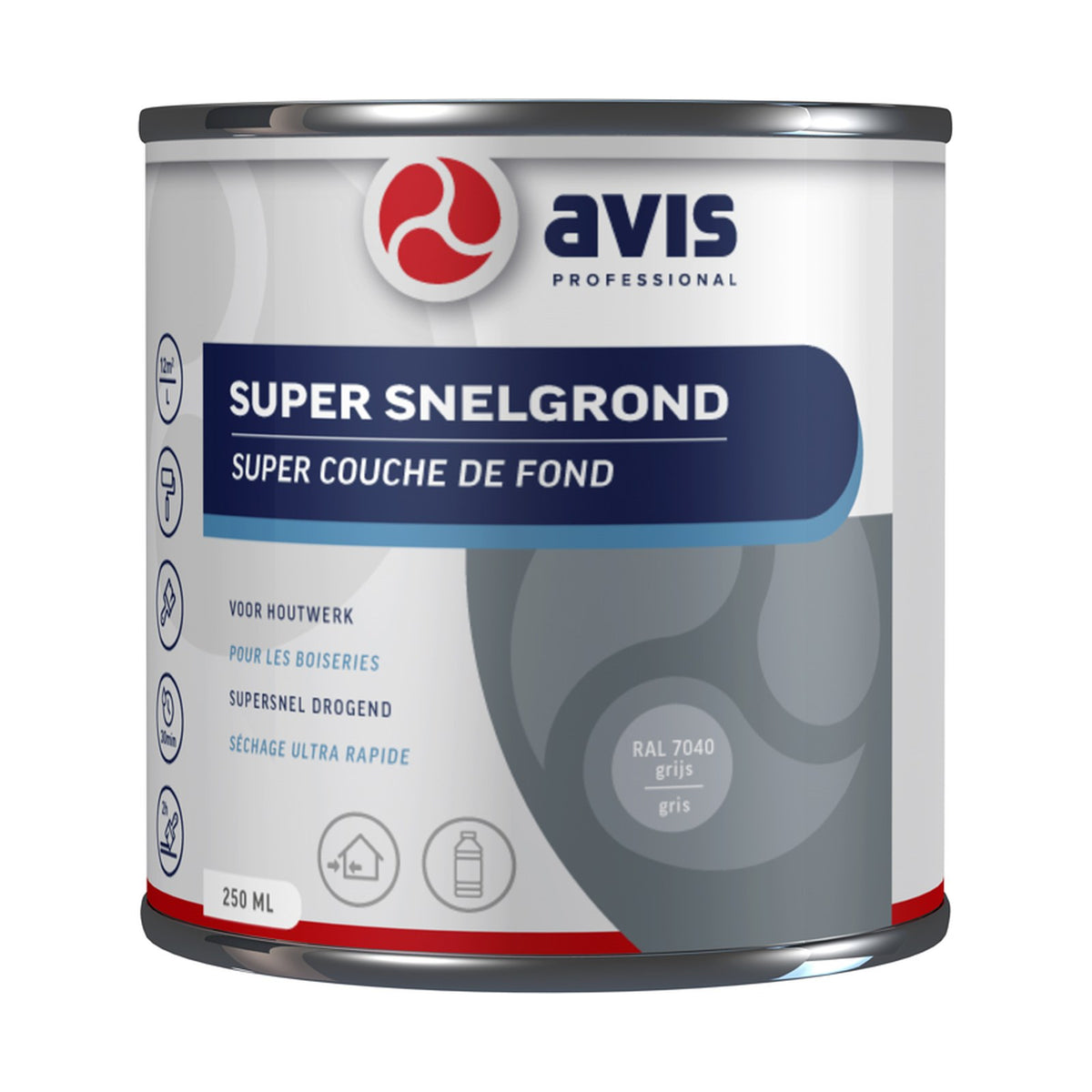 Avis Super Snelgrond Grijs (RAL 7040) 250 ml – EAN 8712576308016