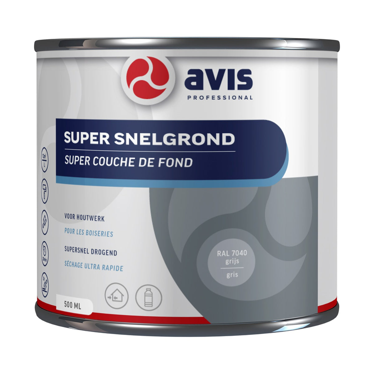 Avis Super Snelgrond Grijs (RAL 7040) 500 ml – EAN 8712576308023