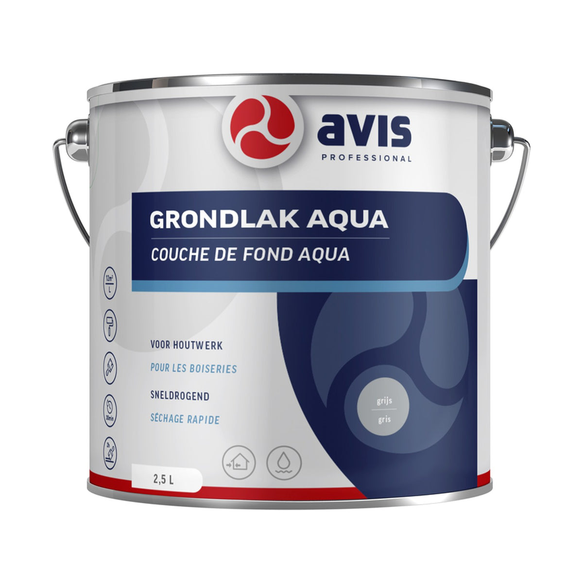 Avis Grondlak Aqua Grijs (RAL 7040) 2,5 liter – EAN 8712576308061