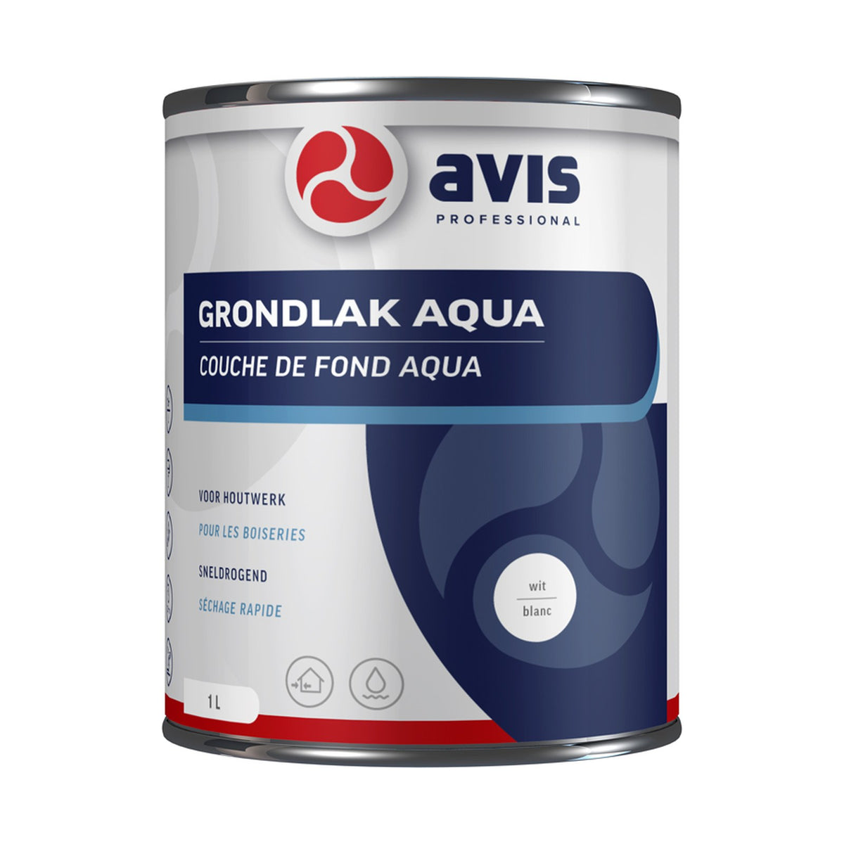 Avis Grondlak Aqua Wit 1 liter – EAN 8712576308092