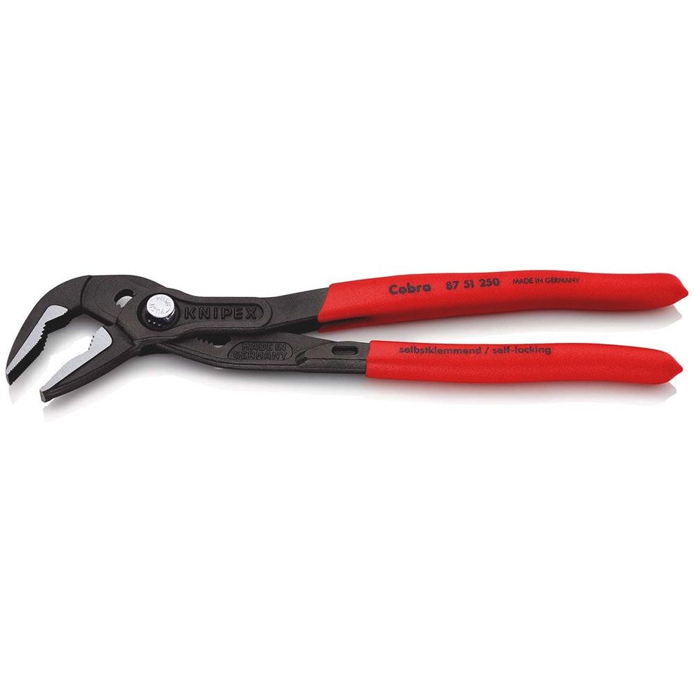 KNIPEX 87 51 250 Cobra® ES Waterpomptang extra-slank met anti-slip kunststof bekleed grijs geatramen-2