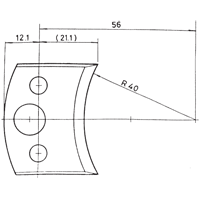 HW Afrond/Kwartrondkeermes 19,4x9x1,5 mm