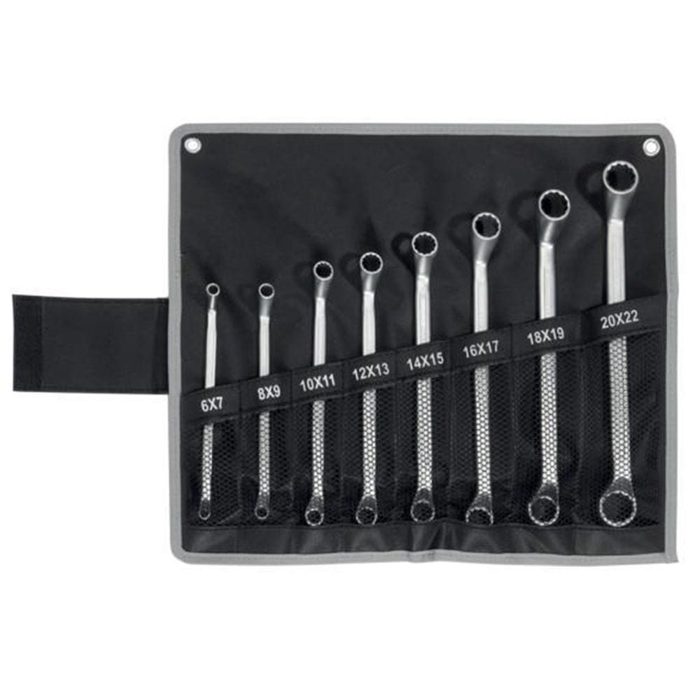 ringsleutel set, doorgezette ring, 6 - 22 mm, DIN 838-0
