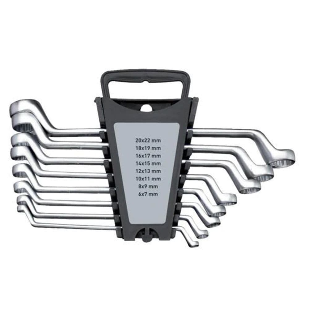 ringsleutel set, doorgezette ring, 6 - 22 mm, DIN 838-1