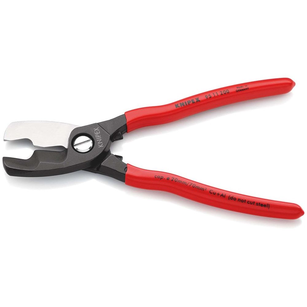 KNIPEX 95 11 200 Kabelschaar met dubbele snijkanten met kunststof bekleed gebruineerd 200 mm-2
