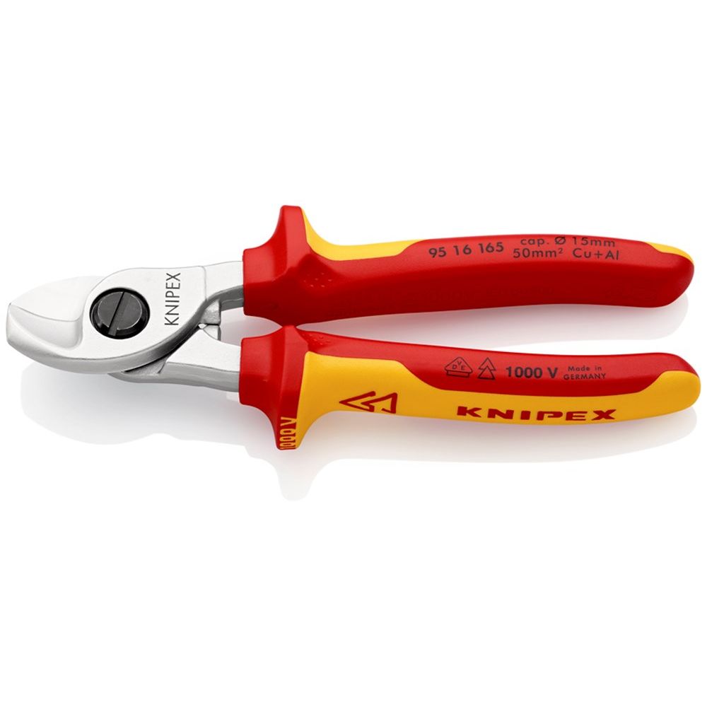 KNIPEX 95 16 165 Kabelschaar geïsoleerd met meer-componentengrepen, VDE-getest verchroomd 165 mm-0