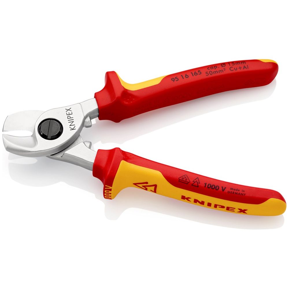 KNIPEX 95 16 165 Kabelschaar geïsoleerd met meer-componentengrepen, VDE-getest verchroomd 165 mm-2