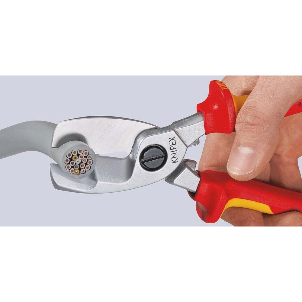 KNIPEX 95 17 200 Kabelschaar met dubbele snijkanten dompelisolatie, VDE-getest verchroomd 200 mm-3