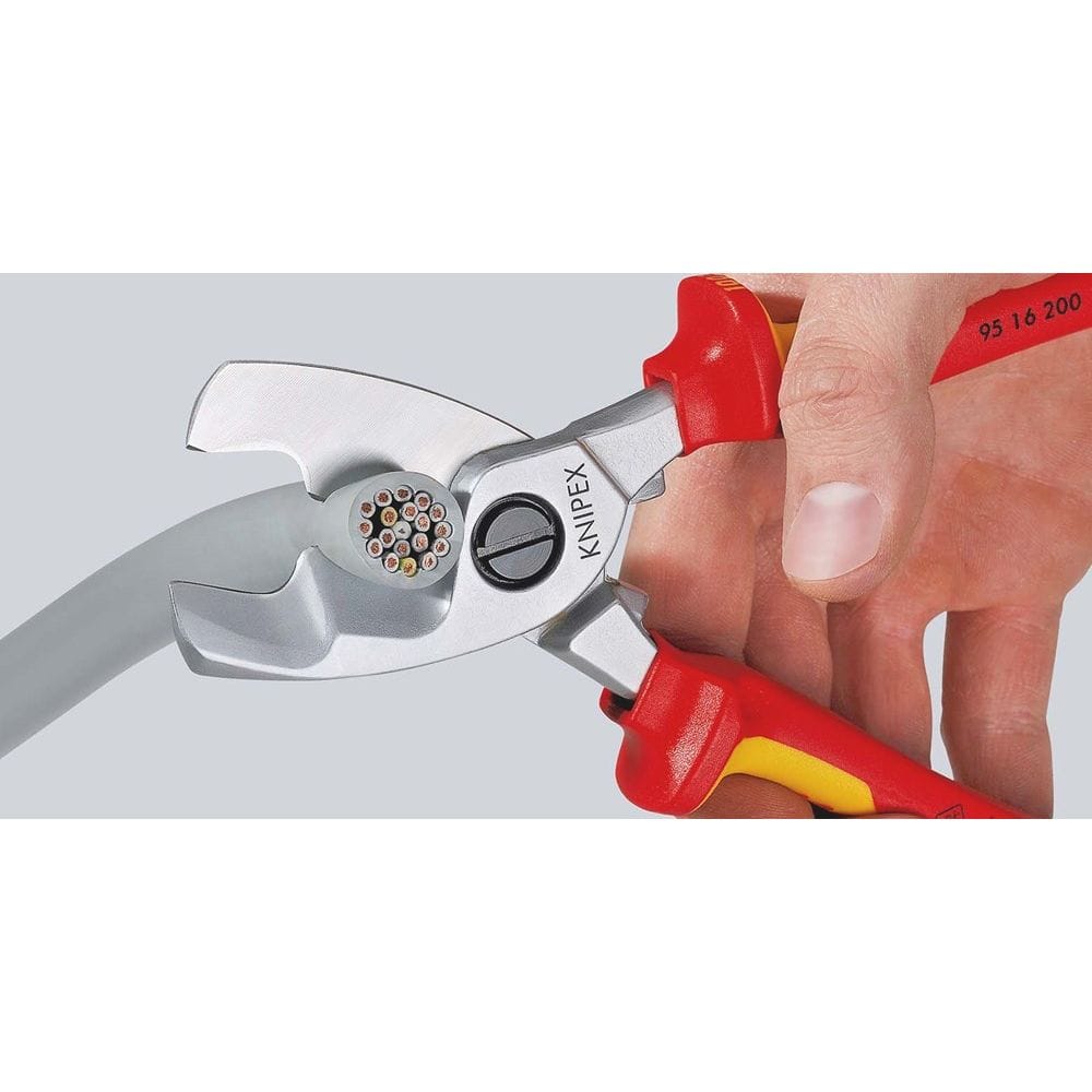 KNIPEX 95 17 200 Kabelschaar met dubbele snijkanten dompelisolatie, VDE-getest verchroomd 200 mm-4
