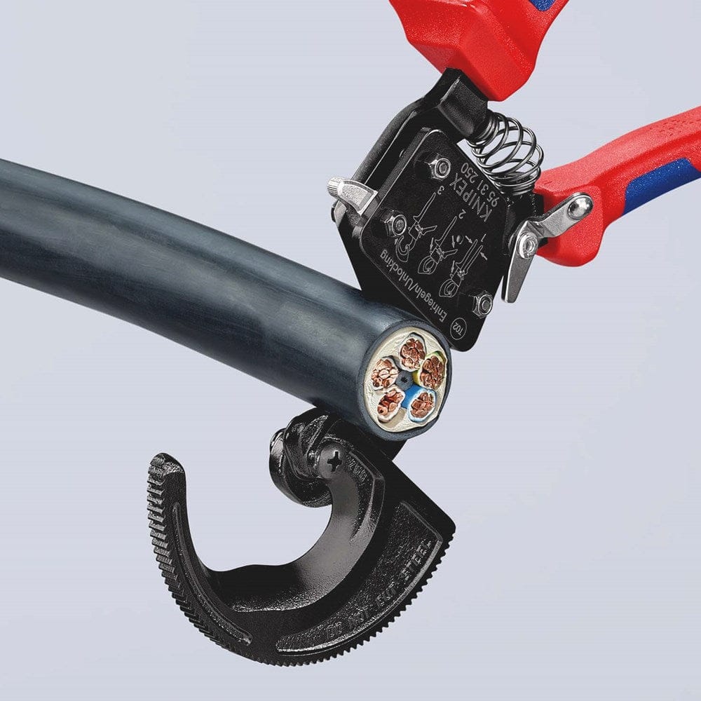 KNIPEX 95 31 250 Kabelschaar (ratelprincipe) met meer-componentengrepen zwart gelakt 250 mm (zelfbed-4