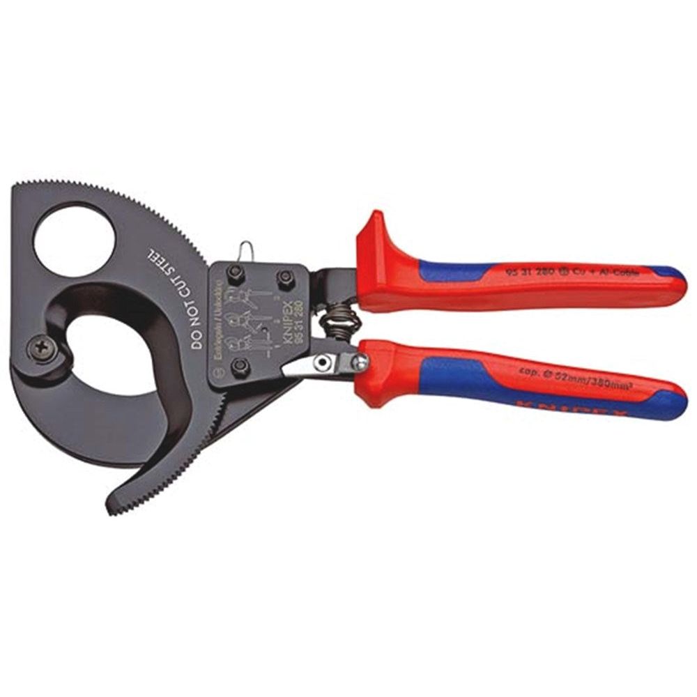 KNIPEX 95 31 280 Kabelschaar (ratelprincipe) met meer-componentengrepen zwart gelakt 280 mm (zelfbed-0