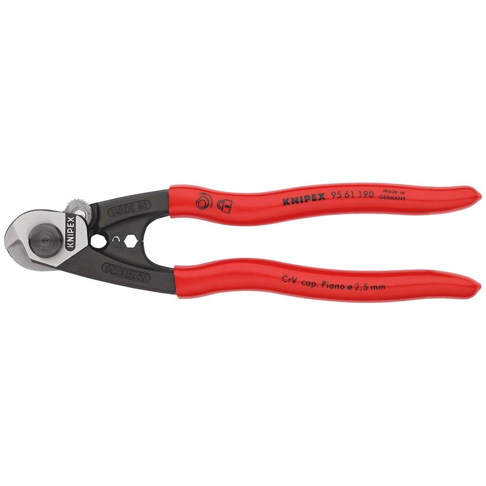 KNIPEX 95 61 190 Staaldraadschaar gesmeed met kunststof bekleed 190 mm-1