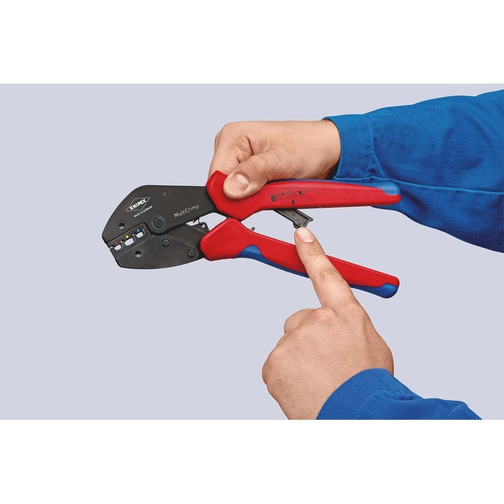 KNIPEX 97 33 01 MultiCrimp® Krimptang met vaste T-greep met meer-componentengrepen gebruineerd 250 m-3