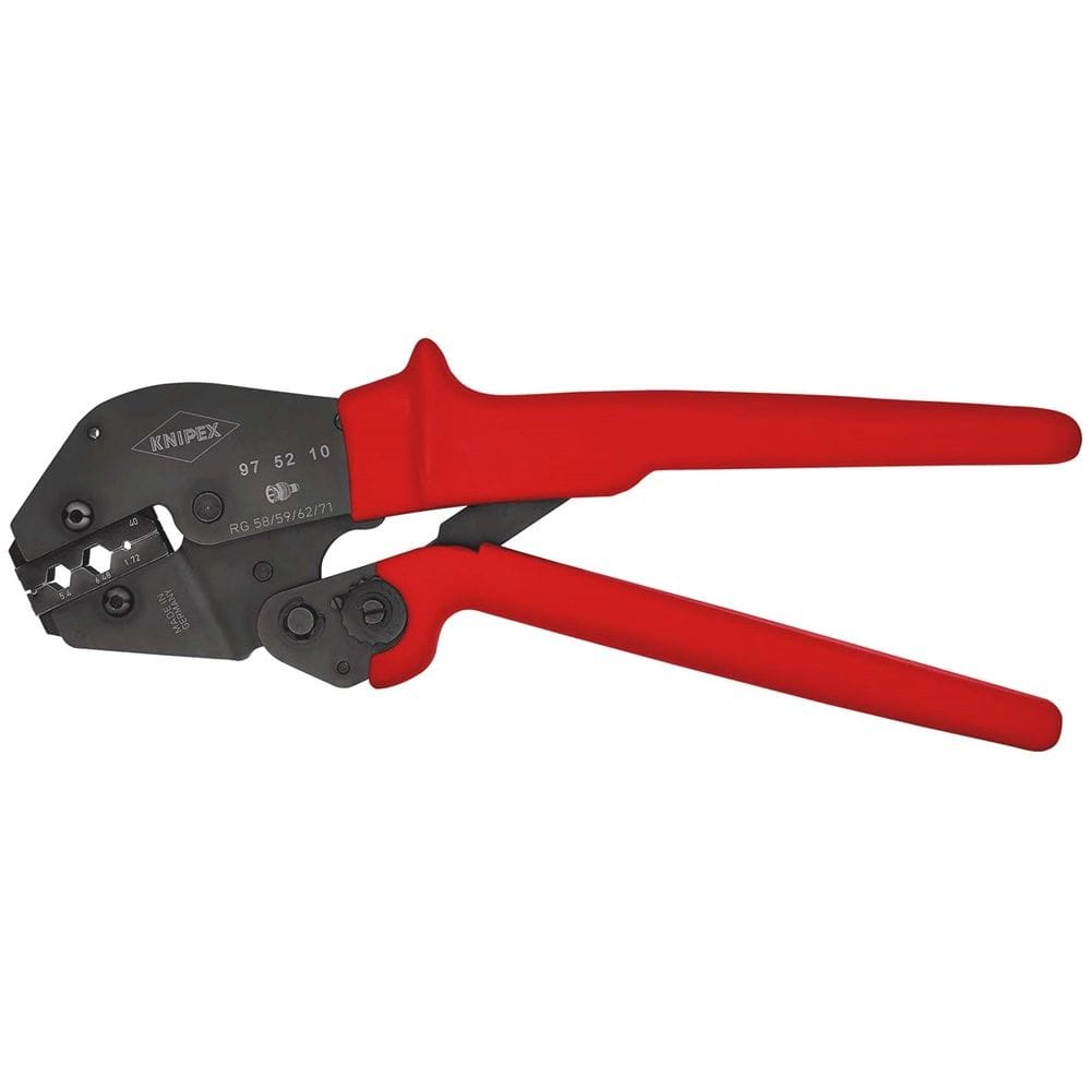 KNIPEX 97 52 10 Krimptang ook te bedienen met twee handen met antislip kunststof bekleding gebruinee-0