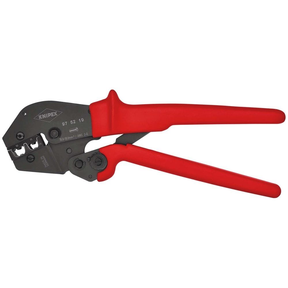 KNIPEX 97 52 19 Krimptang ook te bedienen met twee handen met antislip kunststof bekleding gebruinee-0
