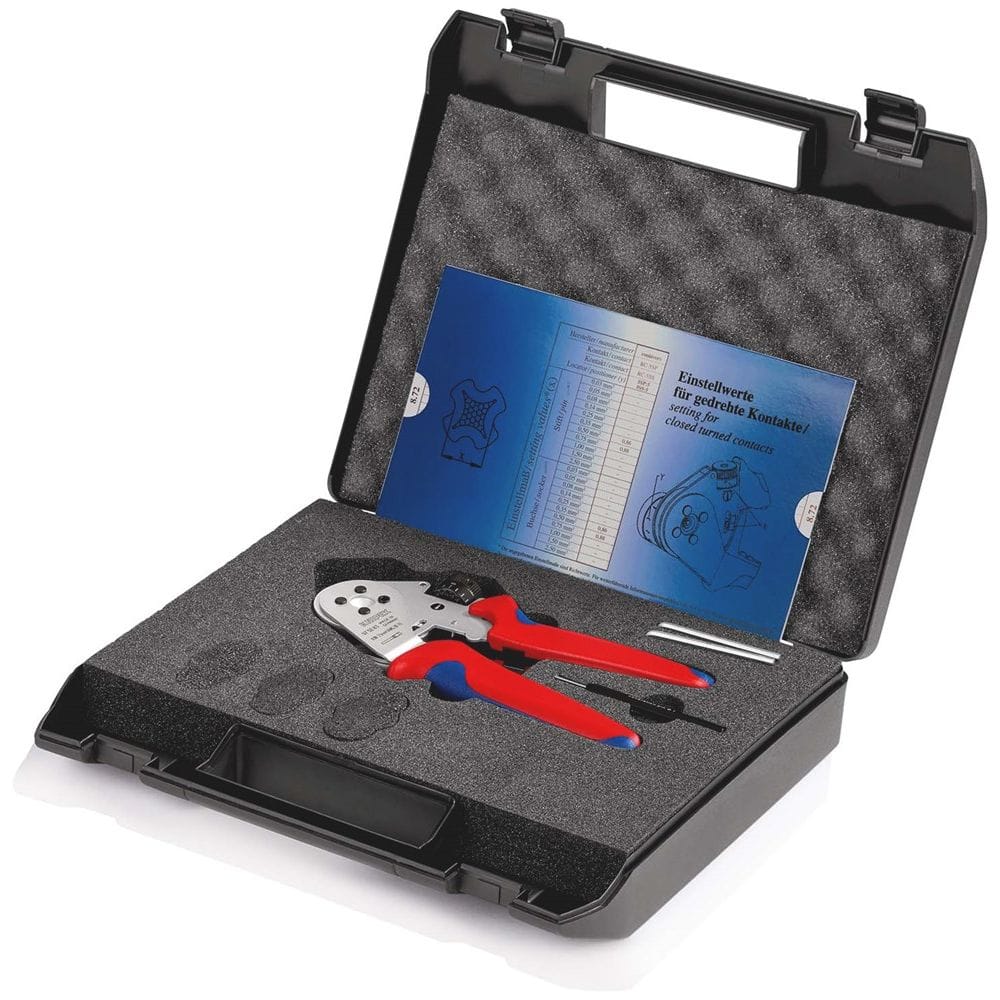KNIPEX 97 52 63 Vierdoornkrimptang voor gedraaide contacten met meer-componentengrepen verchroomd 18-3