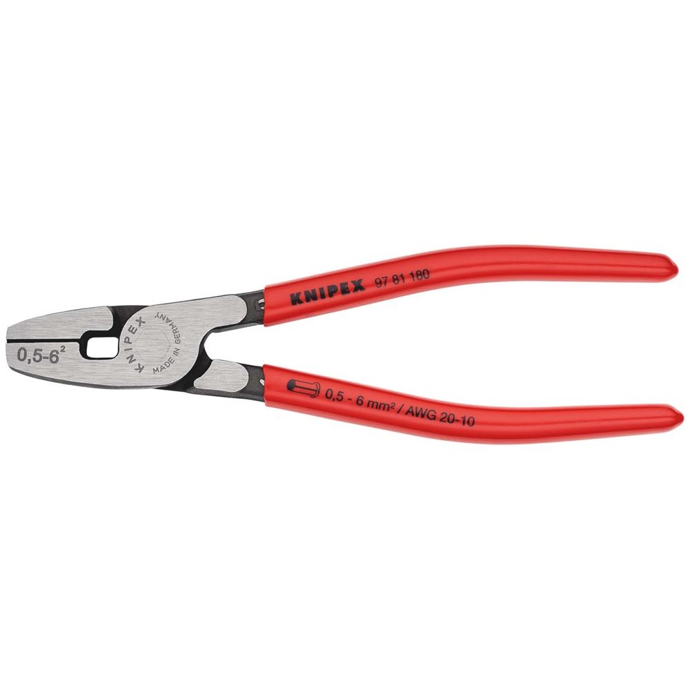 KNIPEX 97 81 180 Krimptang voor adereindhulzen met voorinvoering met kunststof bekleed 180 mm-0