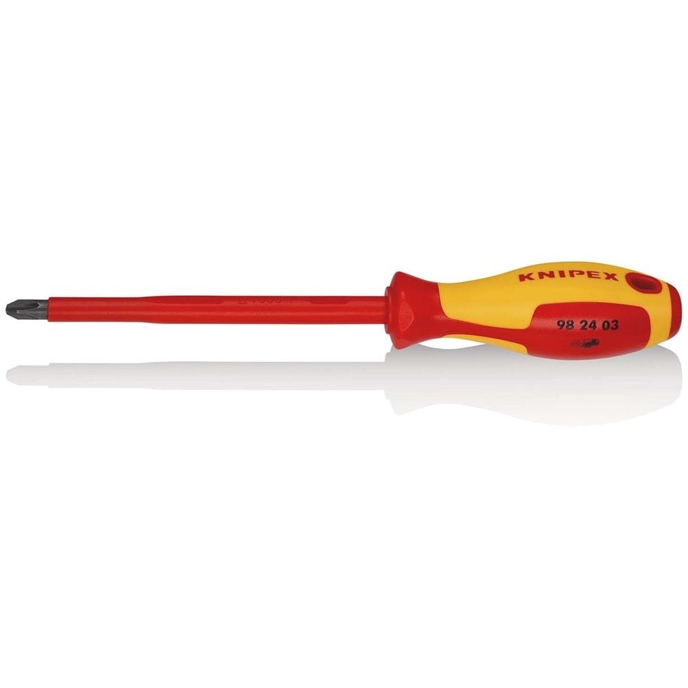 KNIPEX 98 24 03 Schroevendraaier voor kruiskopschroeven Phillips® geïsoleerde meercomponenten-greep,-0