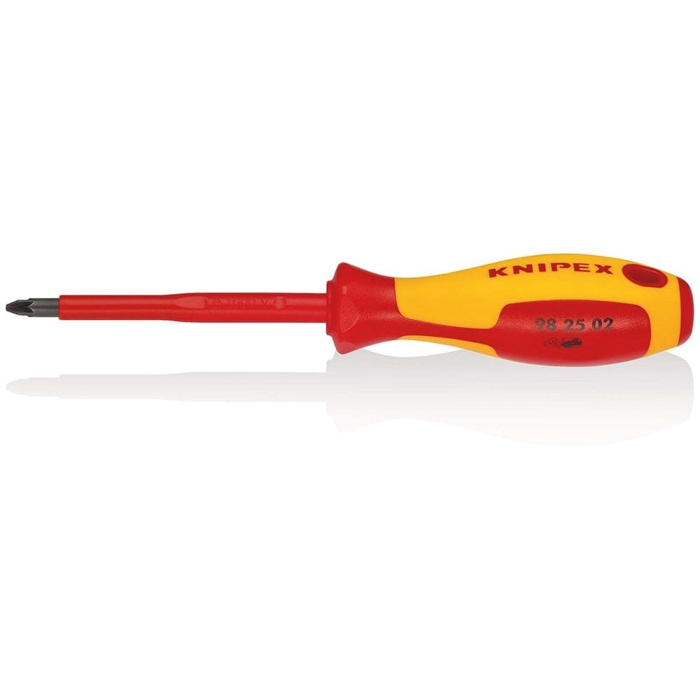KNIPEX 98 25 02 Schroevendraaier voor kruiskopschroeven Pozidriv® geïsoleerde meercomponenten-greep,-0