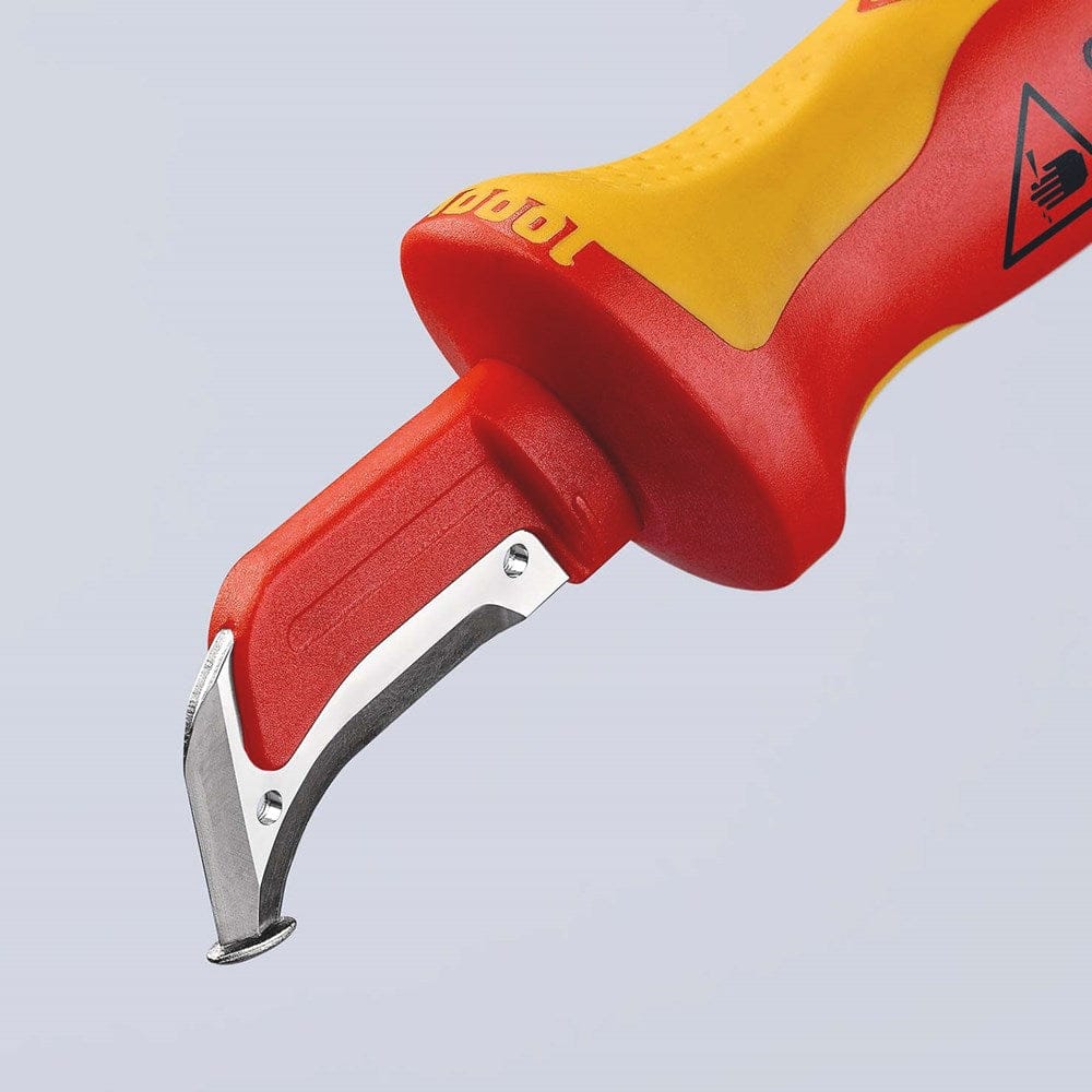 KNIPEX 98 55 Ontmantelingsmes met glijschoen geïsoleerde meercomponenten-greep, VDE-getest 180 mm-6