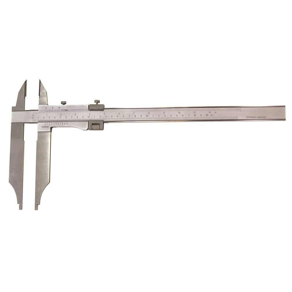 Werkplaatsschuifmaat 800x150mm fijnafst. afl. 0,02mm+1/1000" RVS, met punten-0