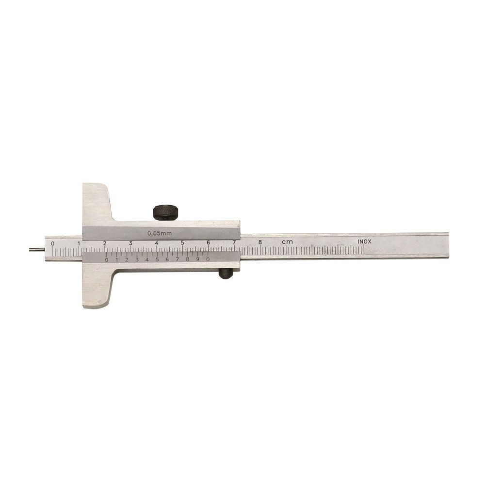 Diepteschuifmaat 80x50mm RVS met diepte- naald diameter 1,6mm afl. 1/20=0,05mm-0