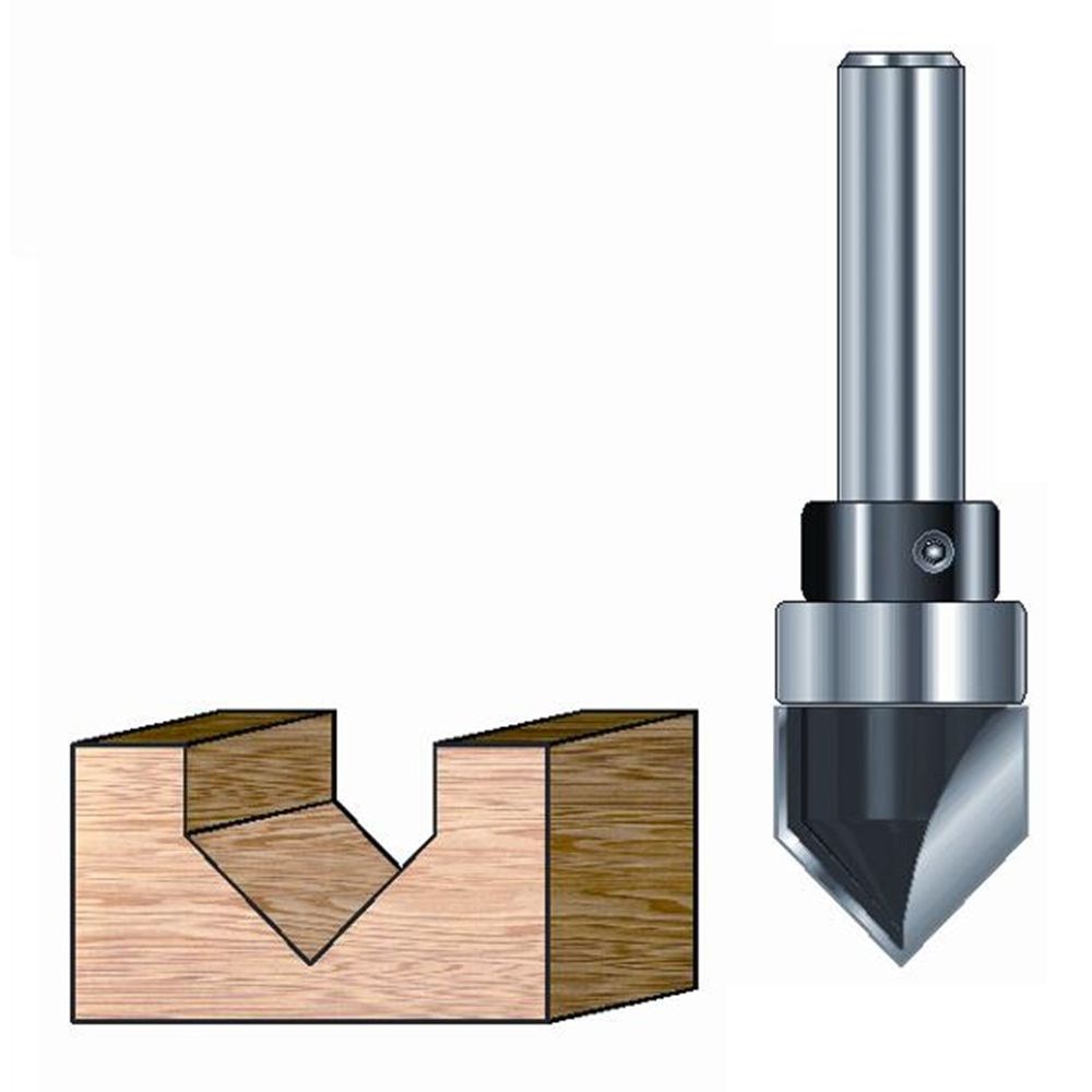 V-groeffrees 90 graden Met lager op kolf kolf 8mm-0