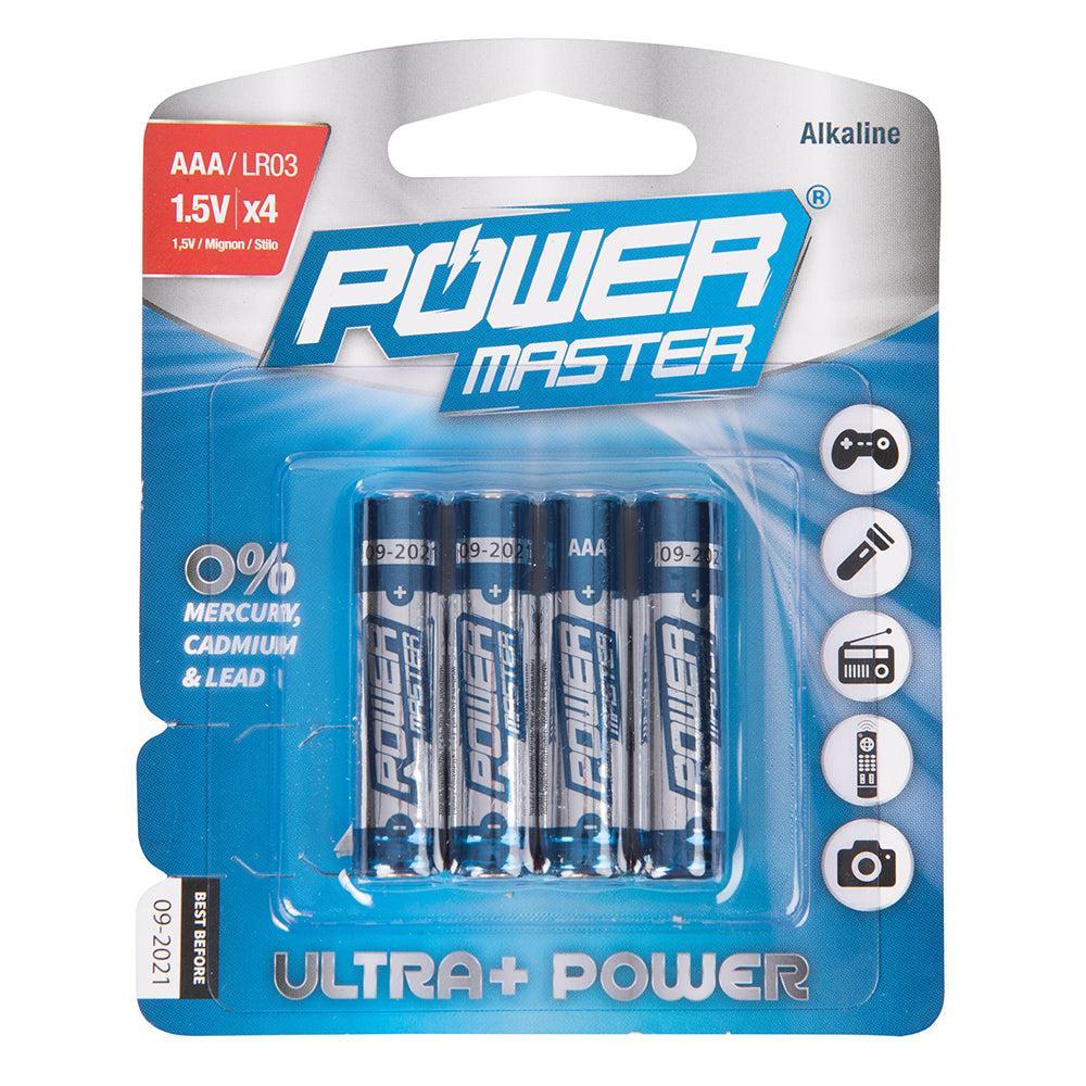 Powermaster - AAA super alkaline batterij LR03, 4 pk.