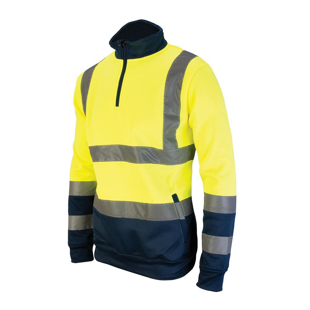 Tough Grit - Tweekleurig Hi-Vis sweatshirt, geel/blauw Maat M