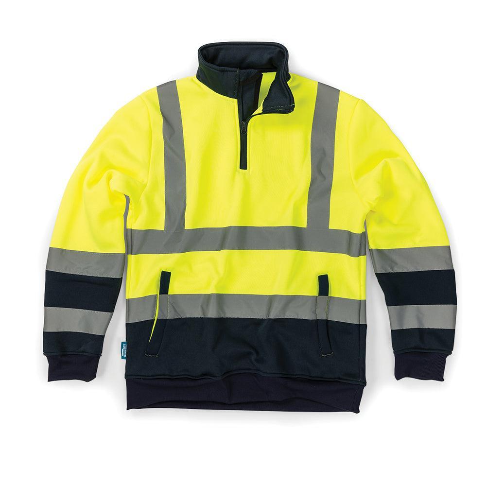 Tough Grit - Tweekleurig Hi-Vis sweatshirt, geel/blauw Maat M