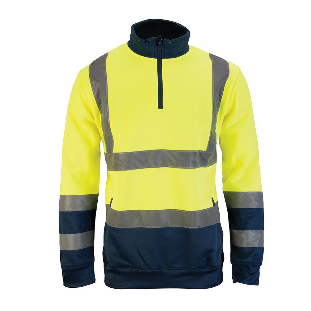 Tough Grit - Tweekleurig Hi-Vis sweatshirt, geel/blauw Maat M
