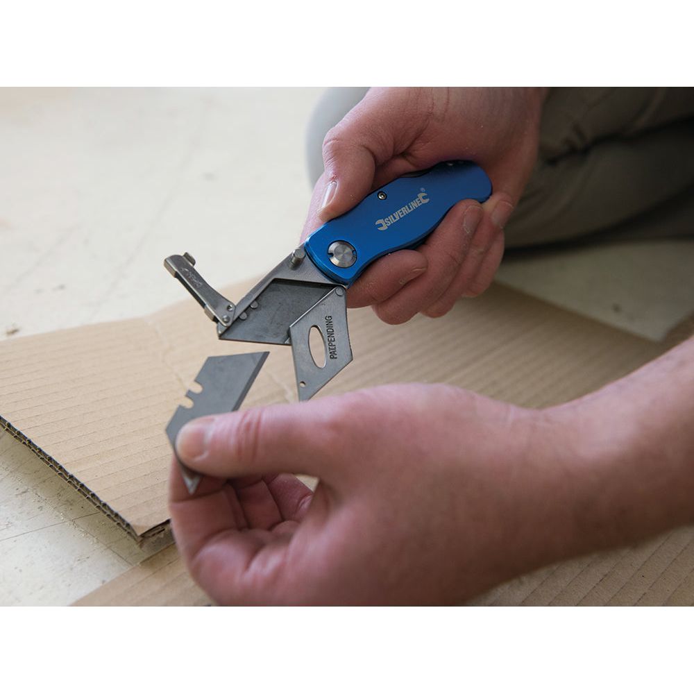 Silverline - Vergrendel snijmes en 10 reserve mesjes 90 mm