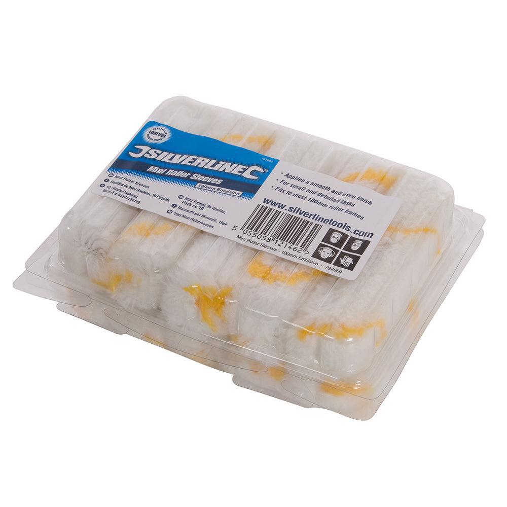 Silverline - 100 mm mini verfrollers, 10 pk. Emulsie