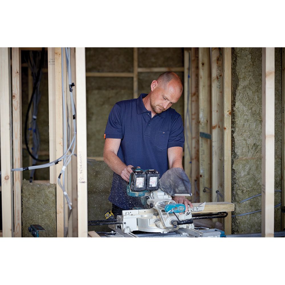 Scruffs - Eco Worker poloshirt, marineblauw Maat S