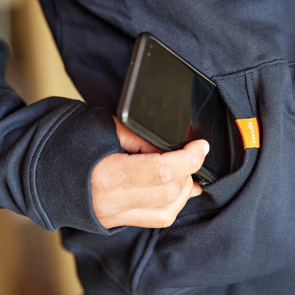 Scruffs - Eco Worker hoodie, marineblauw