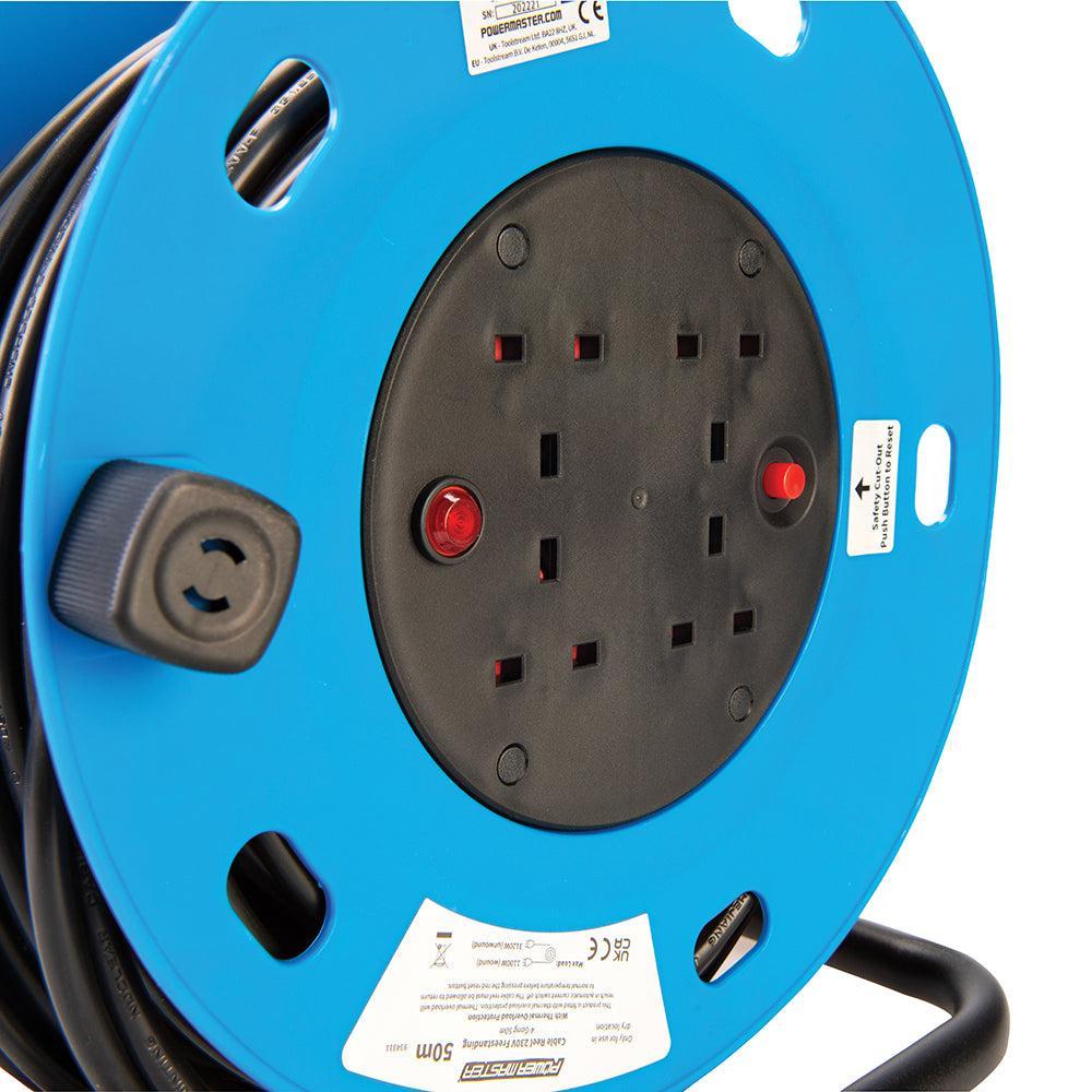 Powermaster - Vrijstaande kabelhaspel 13 A, 230 V