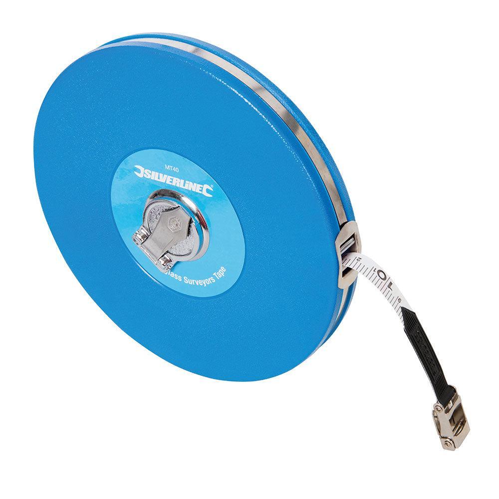 Silverline - Glasvezel landmeterrolmaat 50 m x 13 mm