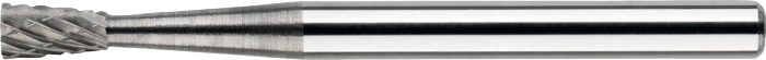 Phantom Hardmetaal Stiftfrees model N‚ omgekeerde kegelvorm‚ schacht 3 mm 6-UNI 3x4x3x38mm