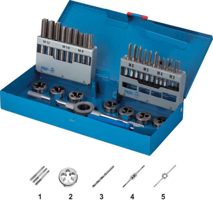 International Tools ECO PRO HSS Set Draadsnijden in stalen cassette