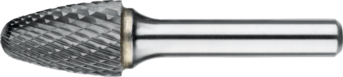 Phantom Hardmetaal Stiftfrees model F, boomvorm met ronde kop, schacht 8 mm
