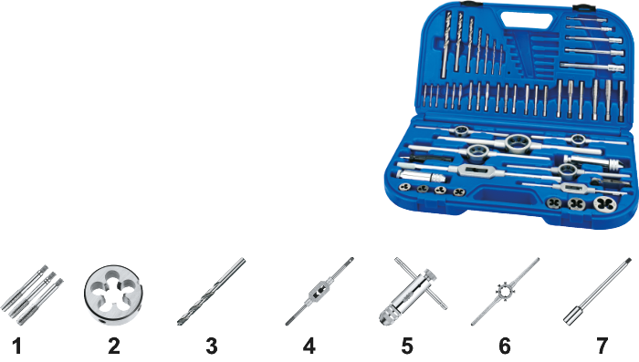 International Tools ECO PRO HSS Set Draadsnijden in kunststof koffer (blauw)