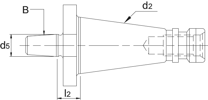 Phantom DIN 238 Boorhouderstift, B-opname, DIN 2080