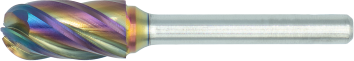 Phantom HP2 ALU Hardmetaal Stiftfrees model C, cilindrisch, ronde kop, schacht 6 mm, ta-C