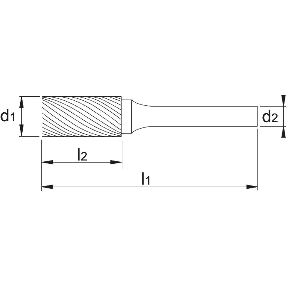 Phantom Hardmetaal Stiftfrees model A, cilindrisch, schacht 3 mm