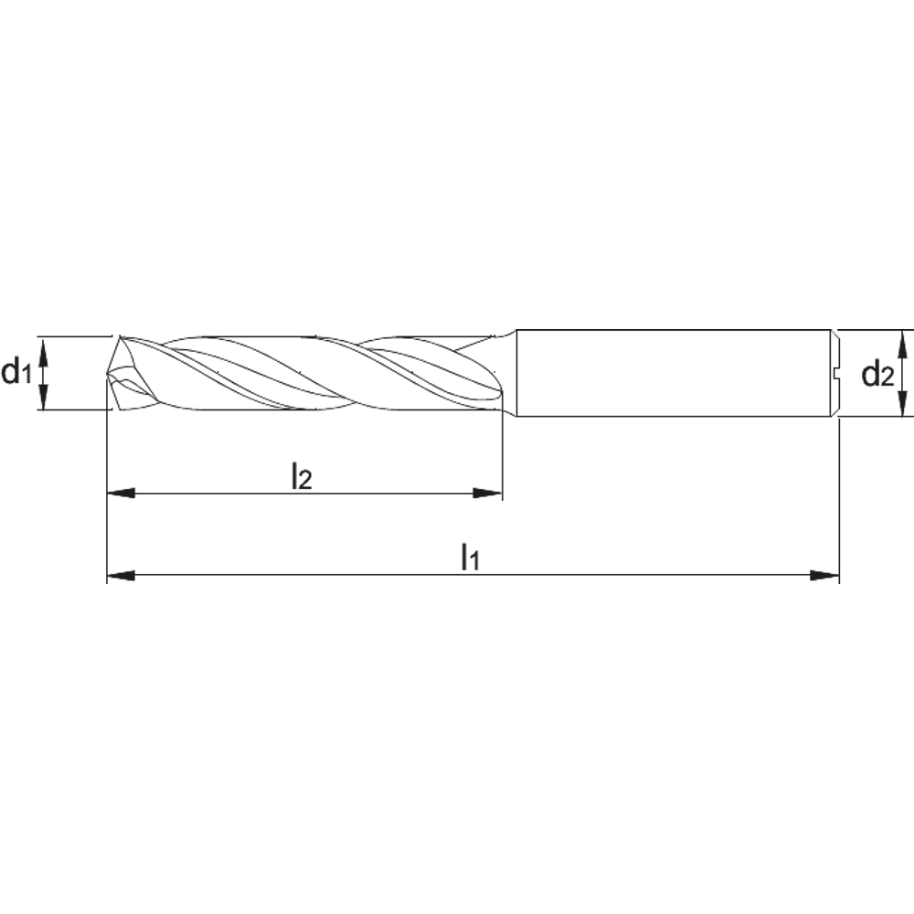 Phantom UNI Volhardmetaal Spiraalboor DIN 6537-K 3xD TiAlN